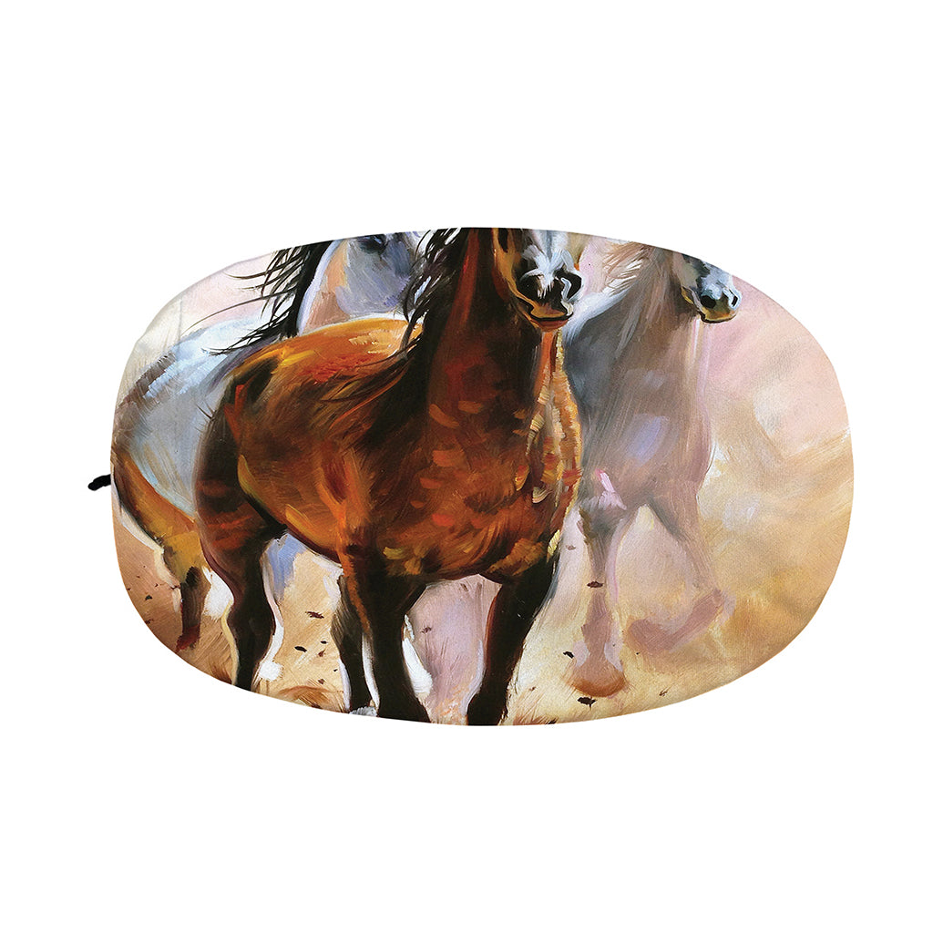 Running Horses Painting Print Car Side Mirror Covers