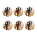 Running Horses Painting Print Coaster Set