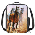 Running Horses Painting Print Crossbody Lunch Bag