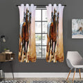 Running Horses Painting Print Grommet Curtain Panels
