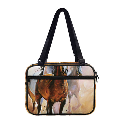 Running Horses Painting Print Double Strap Bible Bag
