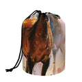 Running Horses Painting Print Drawstring Makeup Bag