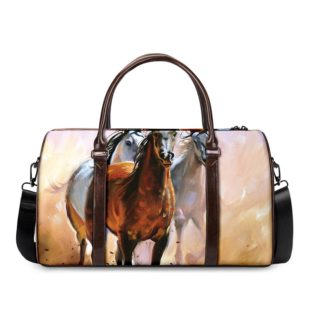 Running Horses Painting Print Duffle Bag