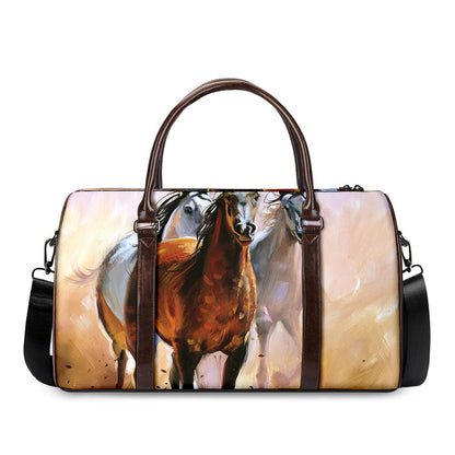 Running Horses Painting Print Duffle Bag