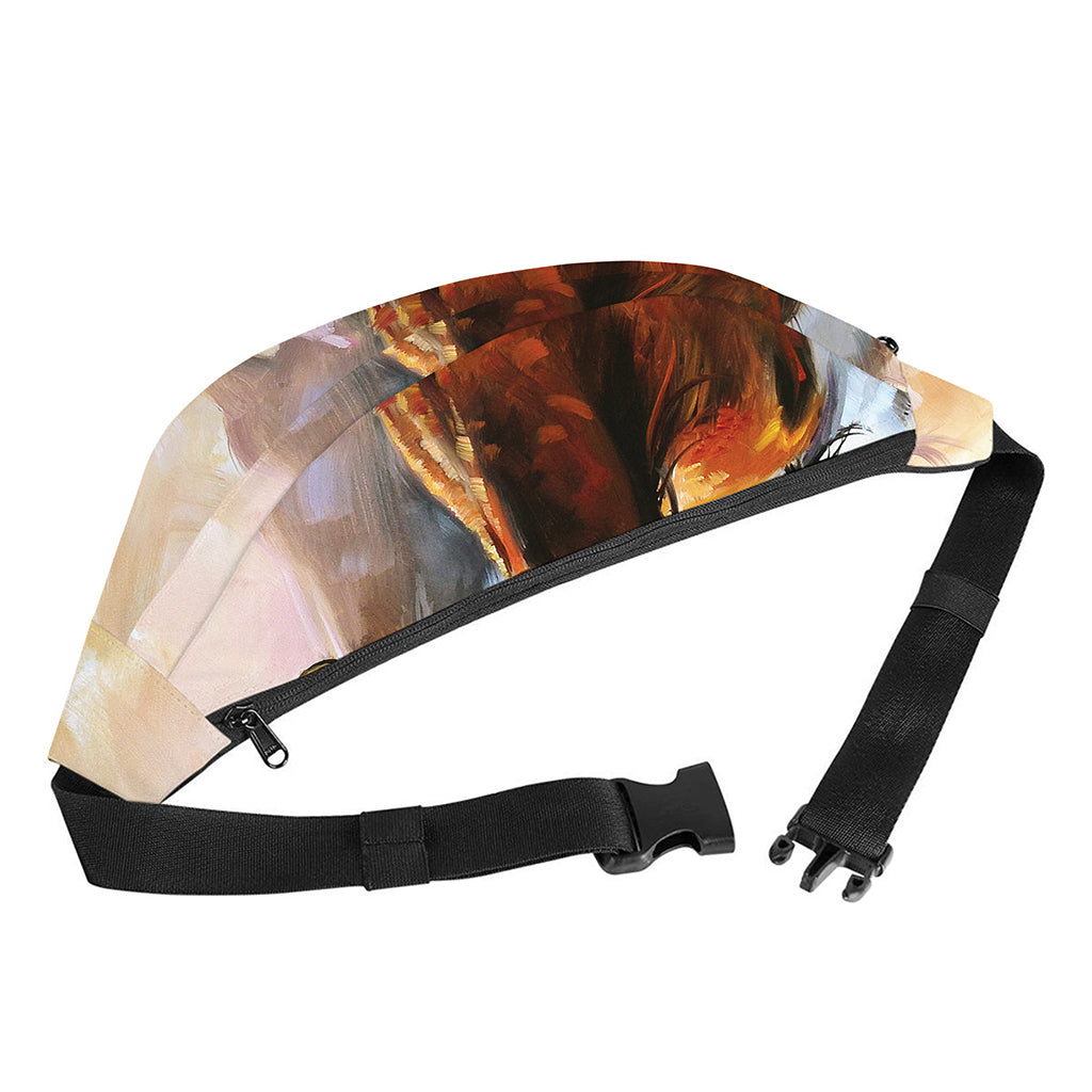 Running Horses Painting Print Fanny Pack