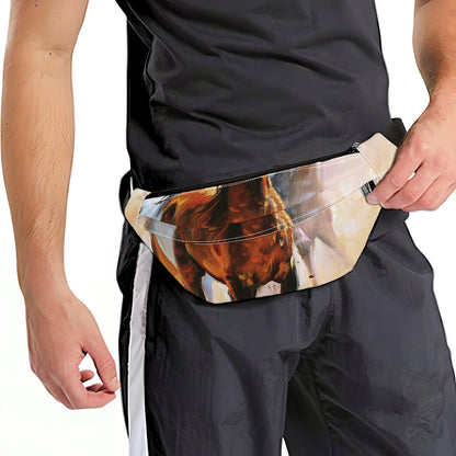 Running Horses Painting Print Fanny Pack
