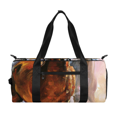 Running Horses Painting Print Gym Bag