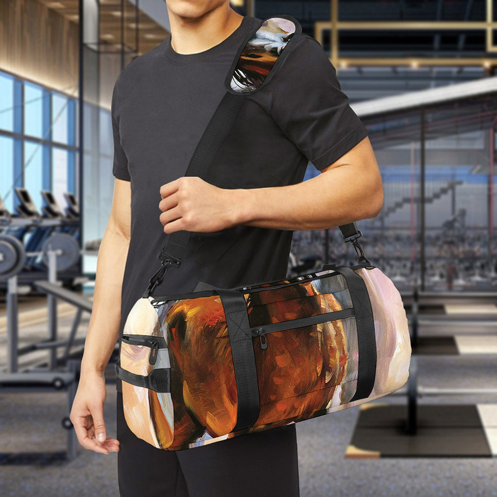 Running Horses Painting Print Gym Bag
