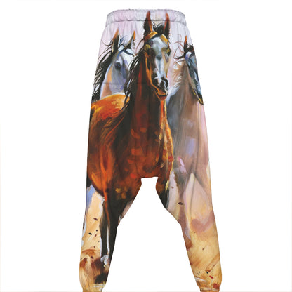 Running Horses Painting Print Hammer Pants