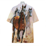 Running Horses Painting Print Hawaiian Shirt