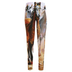 Running Horses Painting Print High-Waisted Pocket Leggings