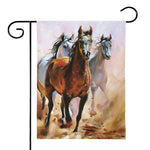 Running Horses Painting Print House Flag