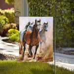 Running Horses Painting Print House Flag