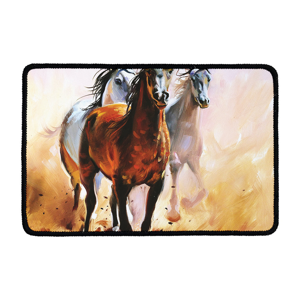 Running Horses Painting Print Kitchen Mat