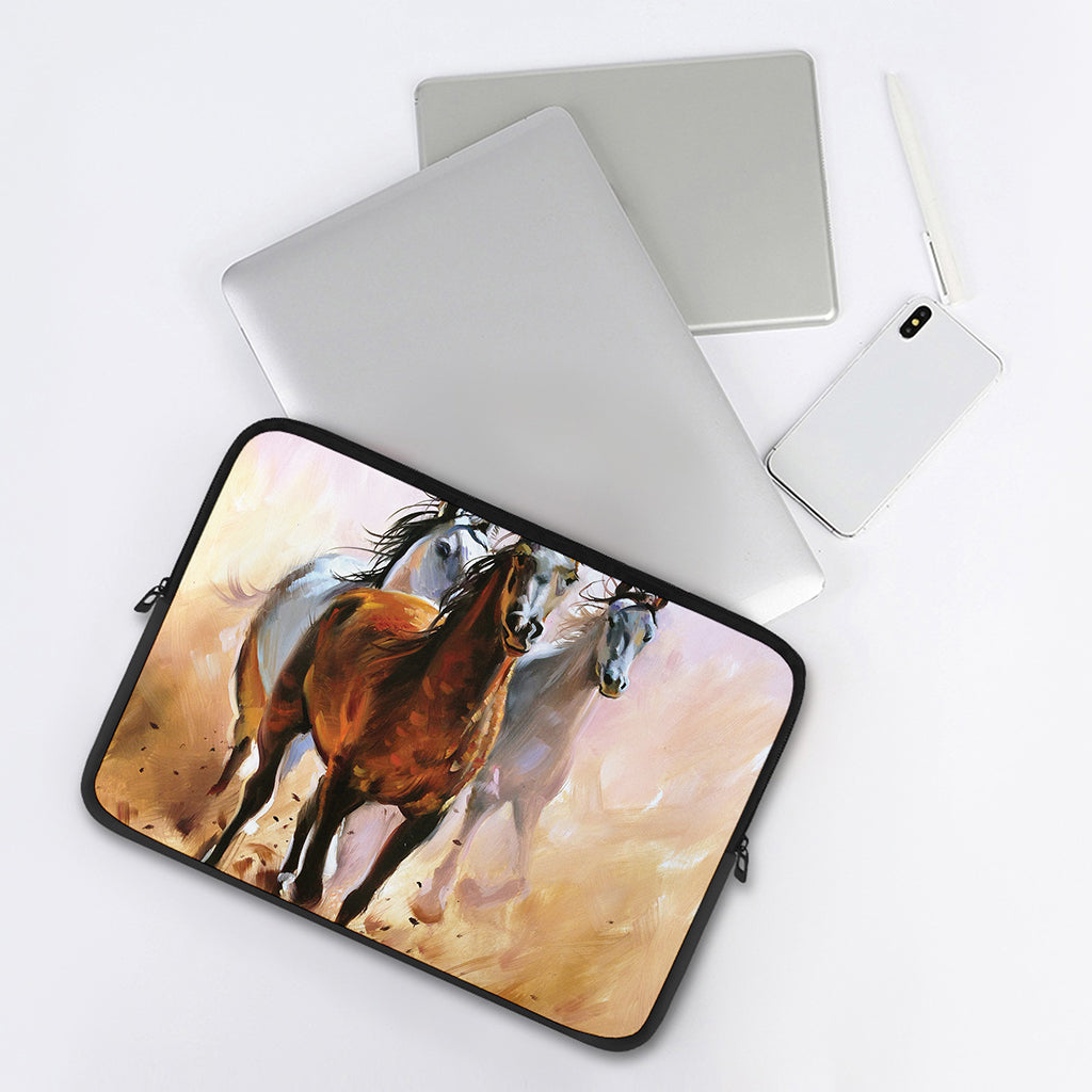 Running Horses Painting Print Laptop Sleeve