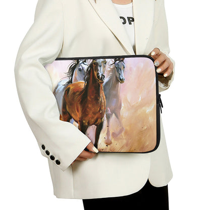 Running Horses Painting Print Laptop Sleeve