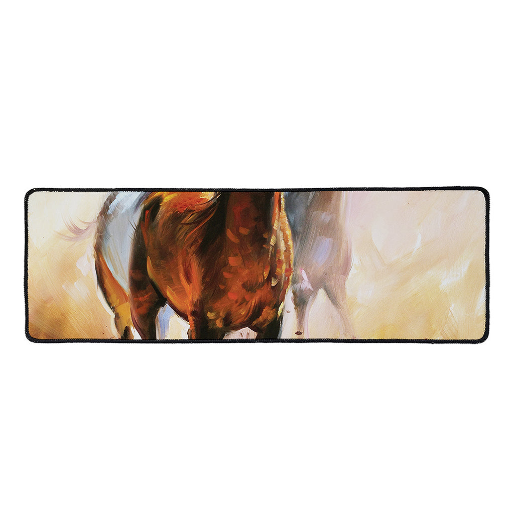 Running Horses Painting Print Long Kitchen Mat