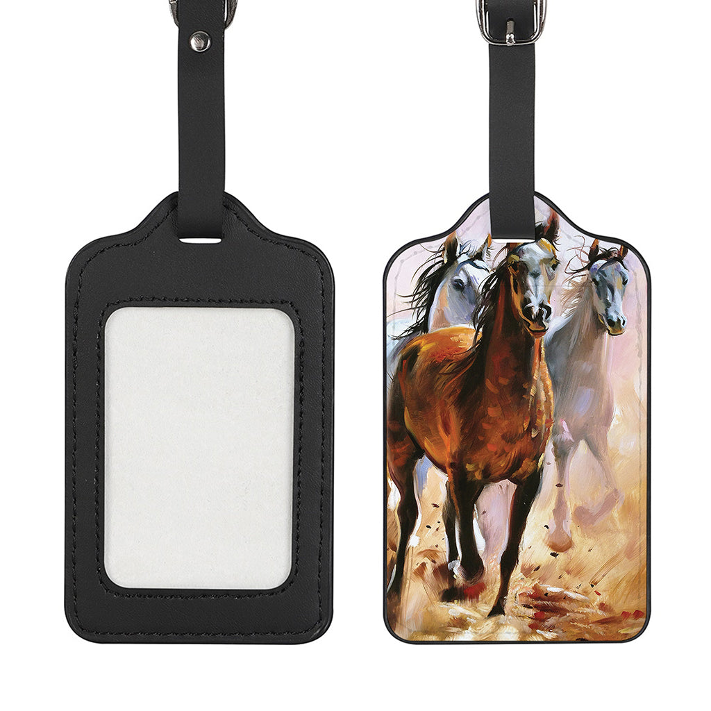 Running Horses Painting Print Luggage Tag
