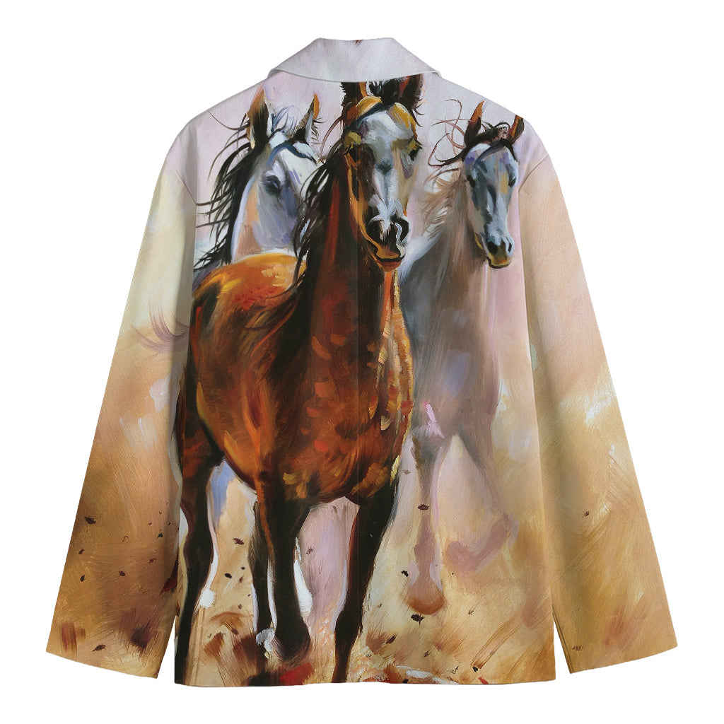 Running Horses Painting Print Men's Blazer