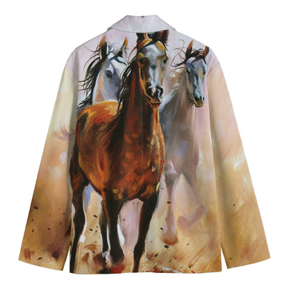 Running Horses Painting Print Men's Blazer