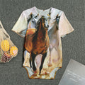 Running Horses Painting Print Men's Bodysuit