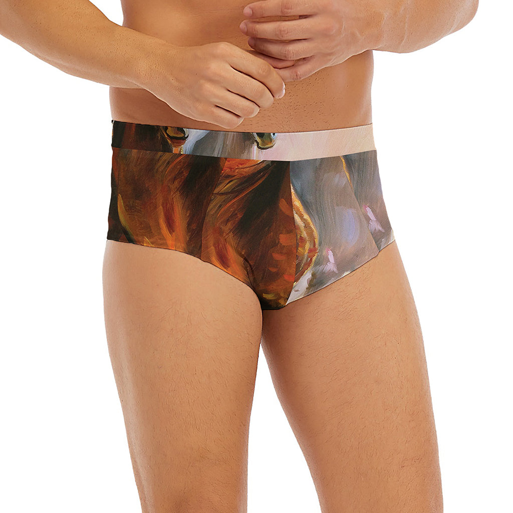 Running Horses Painting Print Men's Briefs