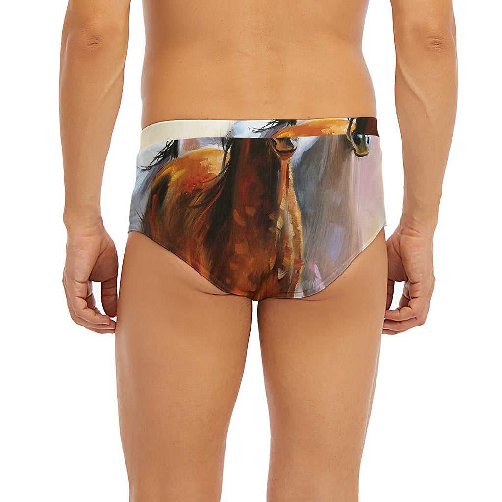 Running Horses Painting Print Men's Briefs