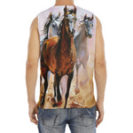 Running Horses Painting Print Men's Fitness Tank Top