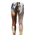 Running Horses Painting Print Men's leggings