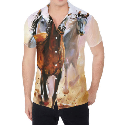 Running Horses Painting Print Men's Shirt