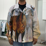 Running Horses Painting Print Men's Shirt Jacket