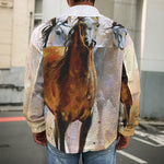 Running Horses Painting Print Men's Shirt Jacket