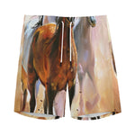 Running Horses Painting Print Men's Sports Shorts