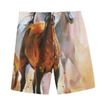 Running Horses Painting Print Men's Sports Shorts