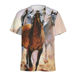Running Horses Painting Print Men's Sports T-Shirt