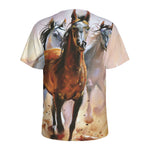 Running Horses Painting Print Men's Sports T-Shirt