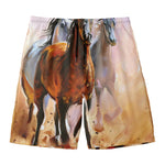 Running Horses Painting Print Men's Swim Trunks