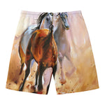 Running Horses Painting Print Men's Swim Trunks