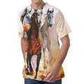 Running Horses Painting Print Men's Velvet T-Shirt