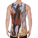 Running Horses Painting Print Men's Velvet Tank Top