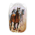 Running Horses Painting Print Mesh Laundry Hamper