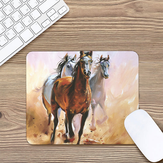 Running Horses Painting Print Mouse Pad