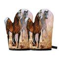 Running Horses Painting Print Oven Mitts