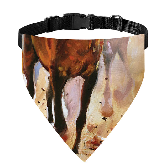 Running Horses Painting Print Over The Collar Dog Bandana