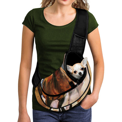 Running Horses Painting Print Pet Sling Carrier