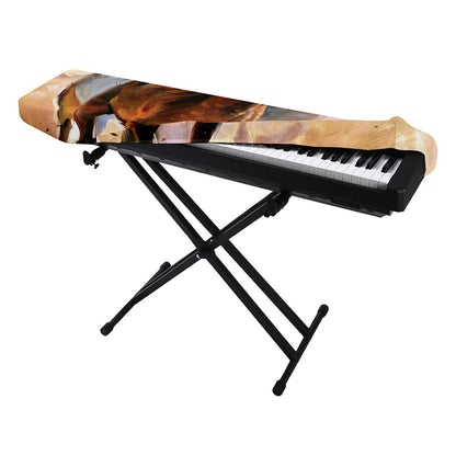 Running Horses Painting Print Piano Keyboard Cover