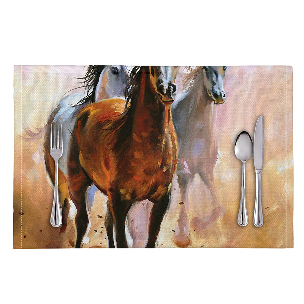 Running Horses Painting Print Placemat