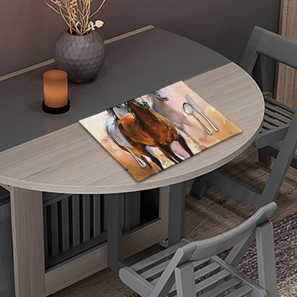 Running Horses Painting Print Placemat