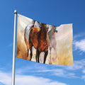 Running Horses Painting Print Polyester Flag