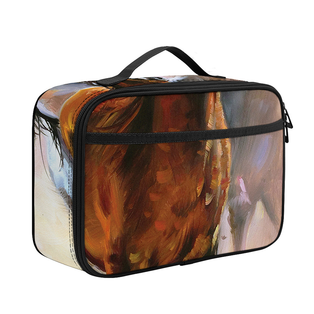Running Horses Painting Print Portable Lunch Bag